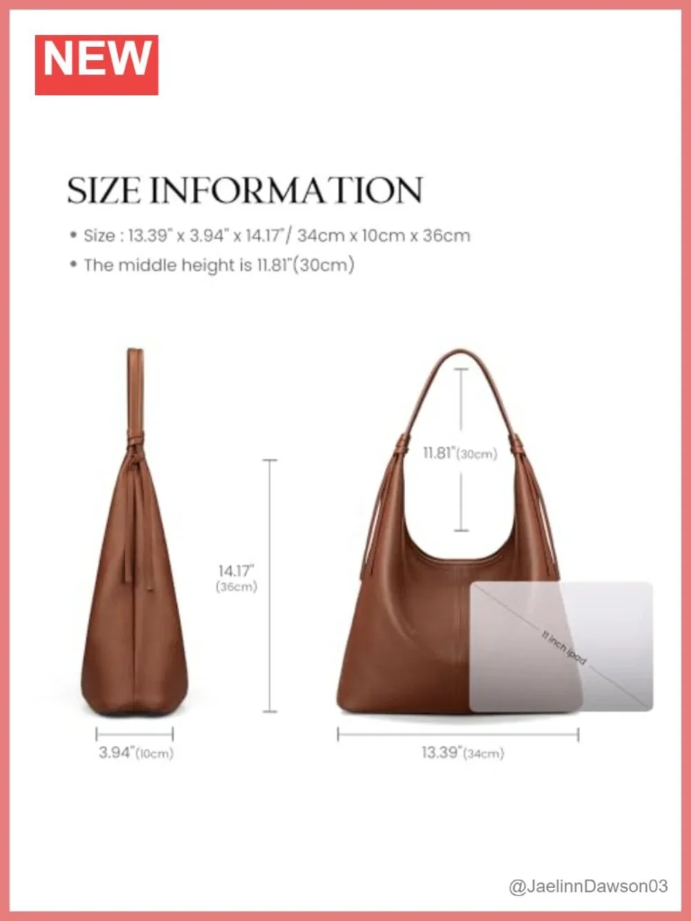 Genuine Leather Slouchy Hobo Purse Women Tassel Magnetic Closure Lightweight